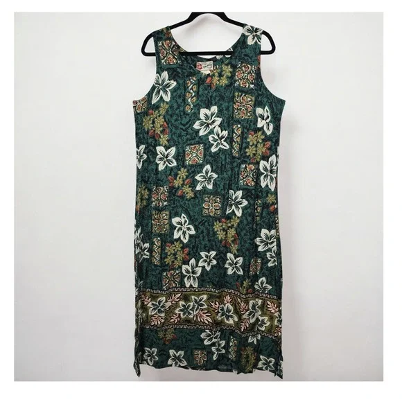 VTG Hilo Hattie Hawaii Midi Dress Matching Hawaiian Shirt Set Woman Medium/Large - Picture 2 of 13